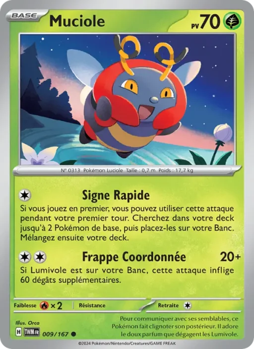 Carte Pokémon Muciole 009/167 Commune Mascarade Crépusculaire