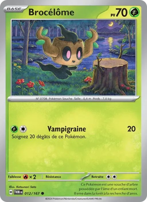 Carte Pokémon Brocélôme 012/167 Commune Mascarade Crépusculaire