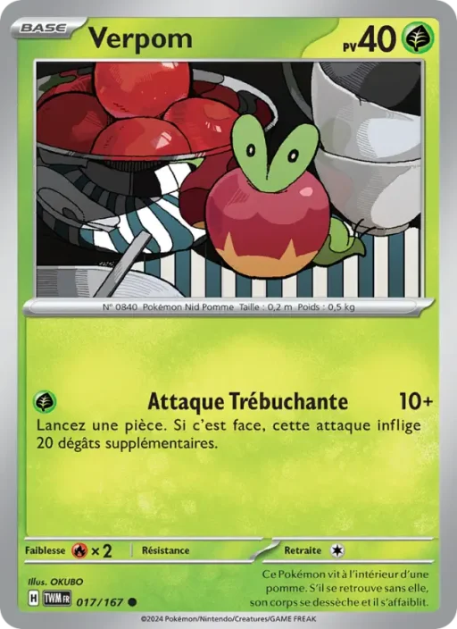 Carte Pokémon Verpom 017/167 Commune Mascarade Crépusculaire