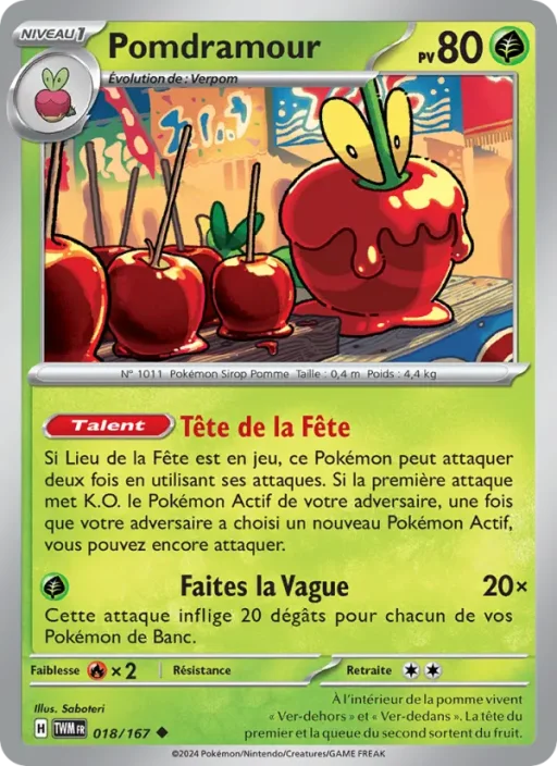 Carte Pokémon Pomdramour 018/167 Peu Commune Mascarade Crépusculaire