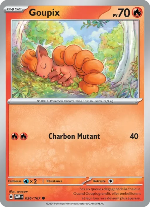 Carte Pokémon Goupix 026/167 Commune Mascarade Crépusculaire