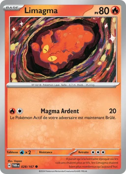 Carte Pokémon Limagma 028/167 Commune Mascarade Crépusculaire