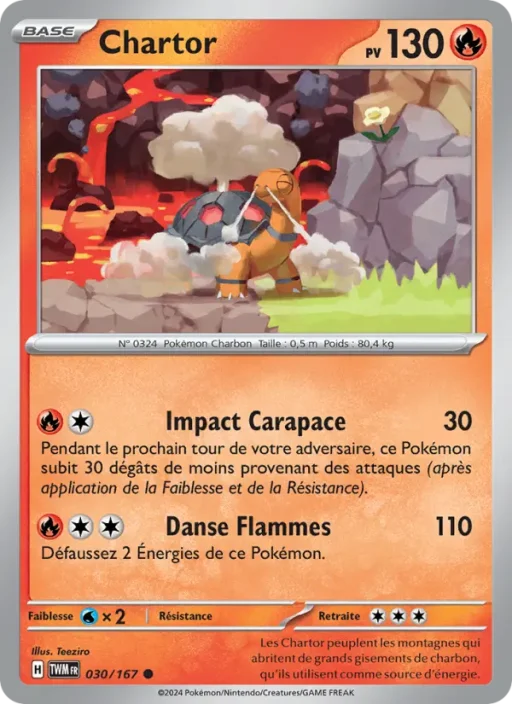 Carte Pokémon Chartor 030/167 Commune Mascarade Crépusculaire