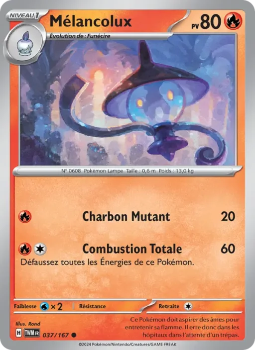 Carte Pokémon Mélancolux 037/167 Commune Mascarade Crépusculaire