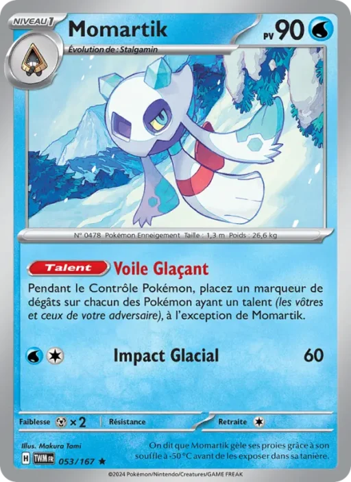 Carte Pokémon Momartik 053/167 Rare Mascarade Crépusculaire