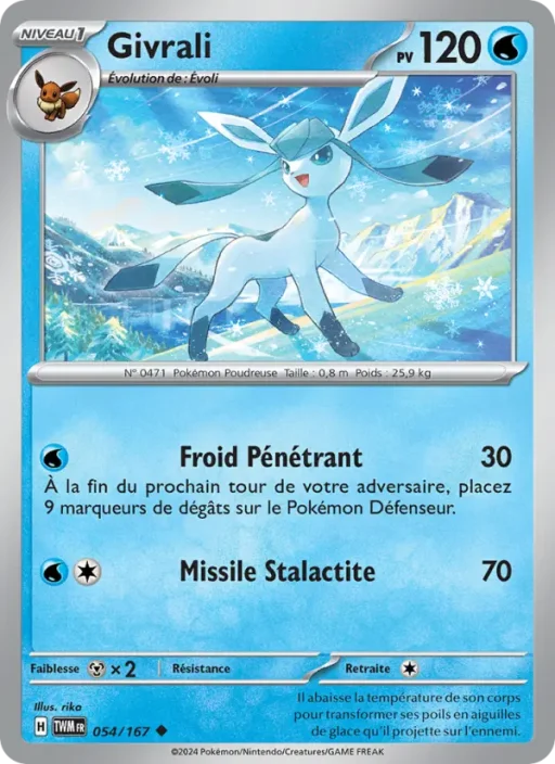 Carte Pokémon Givrali 054/167 Peu Commune Mascarade Crépusculaire