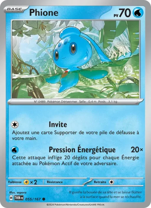 Carte Pokémon Phione 055/167 Commune Mascarade Crépusculaire