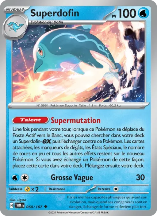 Carte Pokémon Superdofin 060/167 Peu Commune Mascarade Crépusculaire