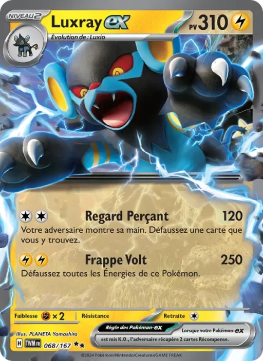 Carte Pokémon Luxray-ex 068/167 Double rare Mascarade Crépusculaire