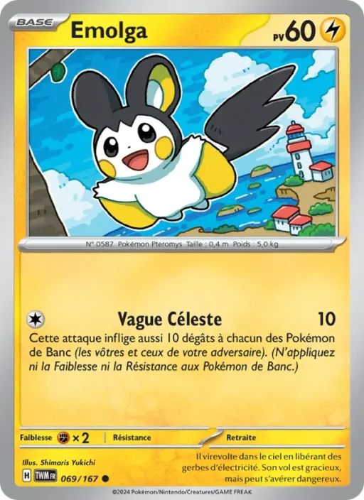 Carte Pokémon Emolga 069/167 Commune Mascarade Crépusculaire