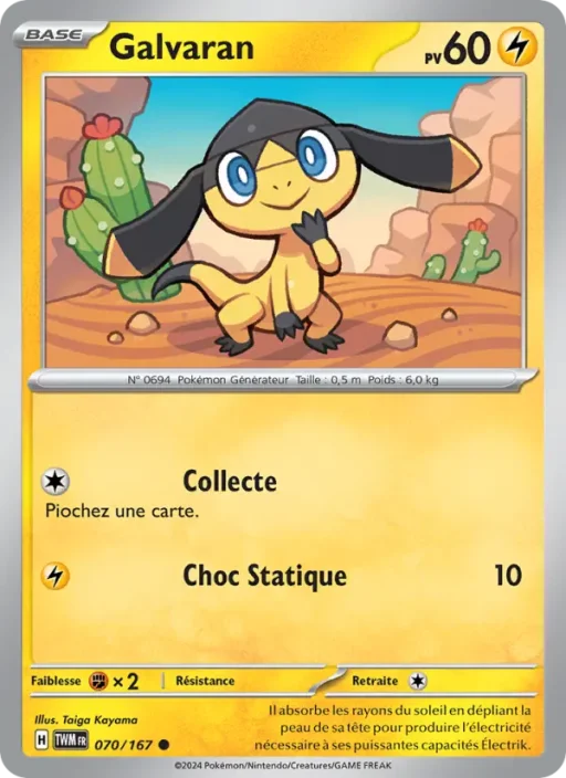 Carte Pokémon Galvaran 070/167 Commune Mascarade Crépusculaire