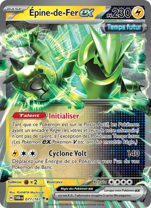 Carte Pokémon Épine-de-Fer-ex 077/167 Double rare Mascarade Crépusculaire