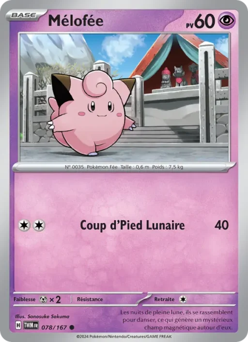 Carte Pokémon Mélofée 078/167 Commune Mascarade Crépusculaire
