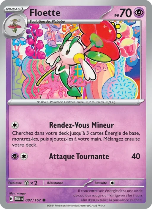 Carte Pokémon Floette 087/167 Commune Mascarade Crépusculaire