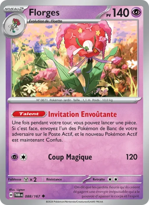 Carte Pokémon Florges 088/167 Peu Commune Mascarade Crépusculaire