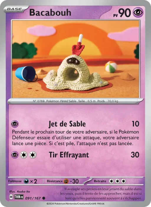 Carte Pokémon Bacabouh 091/167 Commune Mascarade Crépusculaire