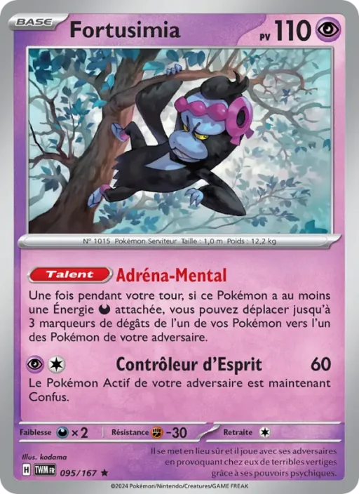 Carte Pokémon Fortusimia 095/167 Rare Mascarade Crépusculaire