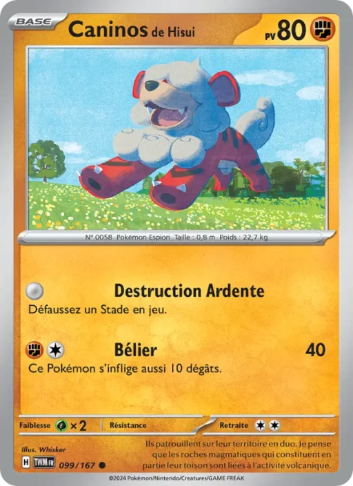 Carte Pokémon Caninos de Hisui 099/167 Commune Mascarade Crépusculaire