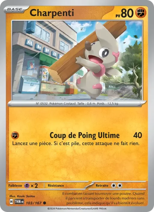 Carte Pokémon Charpenti 103/167 Commune Mascarade Crépusculaire
