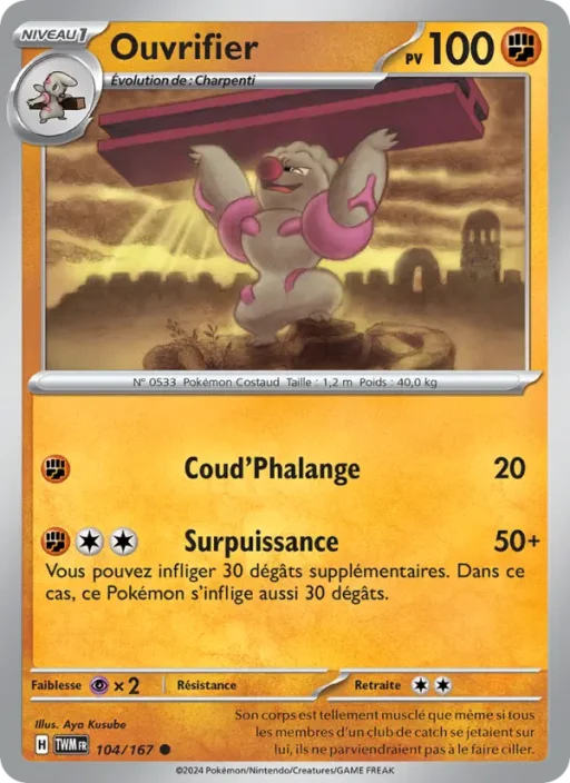 Carte Pokémon Ouvrifier 104/167 Commune Mascarade Crépusculaire