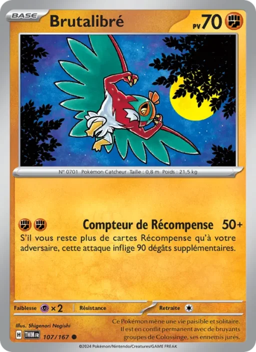 Carte Pokémon Brutalibré 107/167 Commune Mascarade Crépusculaire