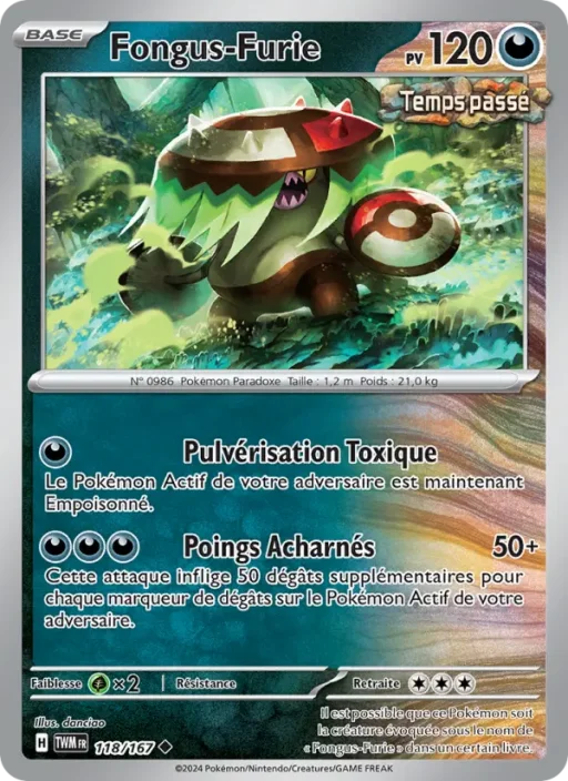 Carte Pokémon Fongus-Furie 118/167 Peu Commune Mascarade Crépusculaire