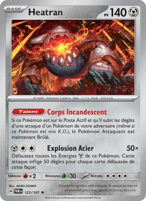 Carte Pokémon Heatran 123/167 Rare Mascarade Crépusculaire