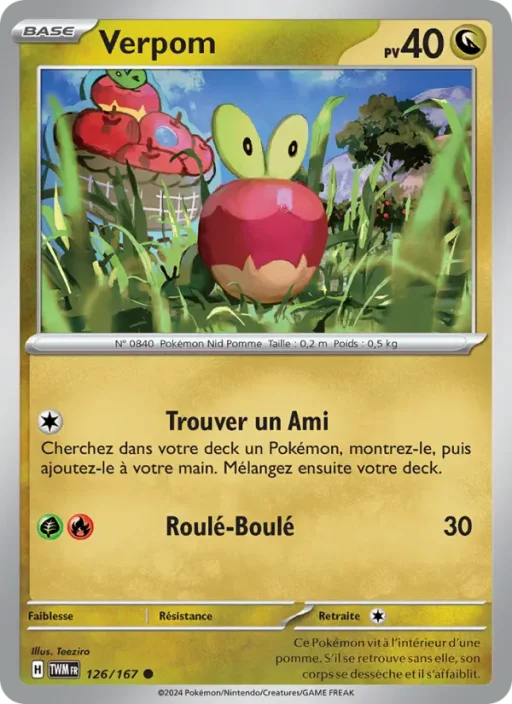 Carte Pokémon Verpom 126/167 Commune Mascarade Crépusculaire