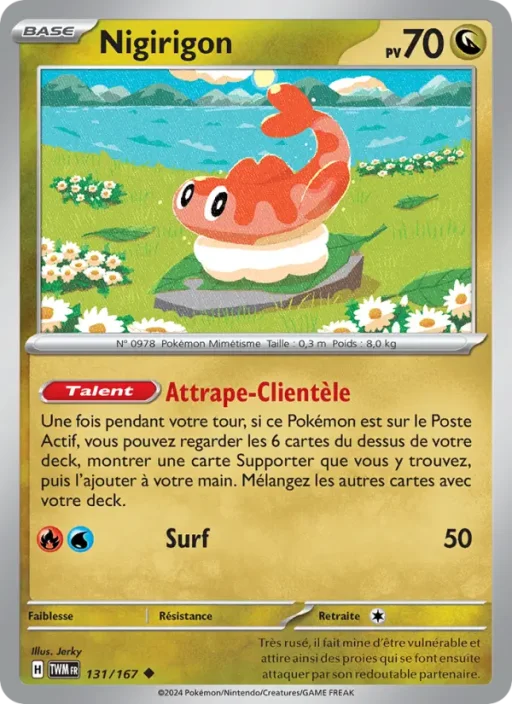 Carte Pokémon Nigirigon 131/167 Peu Commune Mascarade Crépusculaire