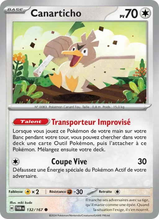 Carte Pokémon Canarticho 132/167 Commune Mascarade Crépusculaire
