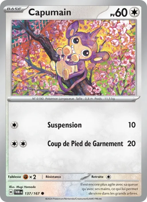 Carte Pokémon Capumain 137/167 Commune Mascarade Crépusculaire