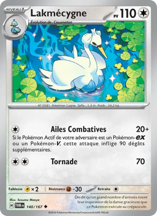 Carte Pokémon Lakmécygne 140/167 Peu Commune Mascarade Crépusculaire