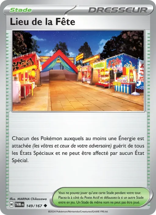 Carte Pokémon Lieu de la Fête 149/167 Peu Commune Mascarade Crépusculaire