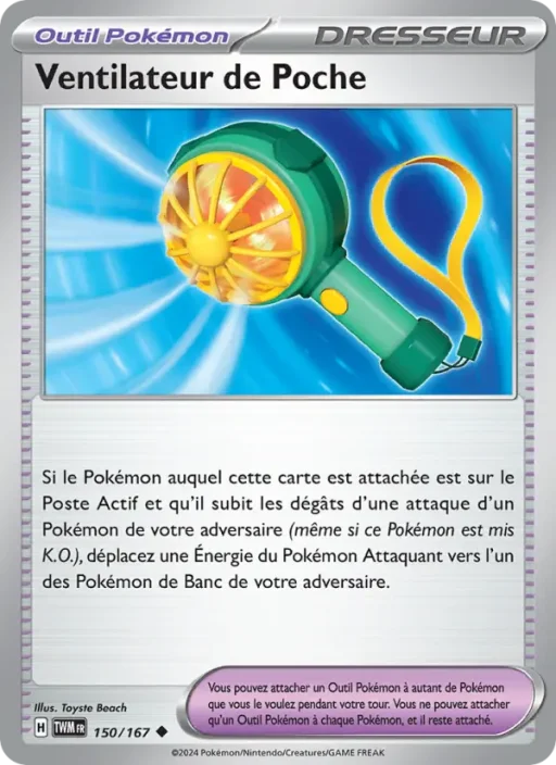 Carte Pokémon Ventilateur de Poche 150/167 Peu Commune Mascarade Crépusculaire