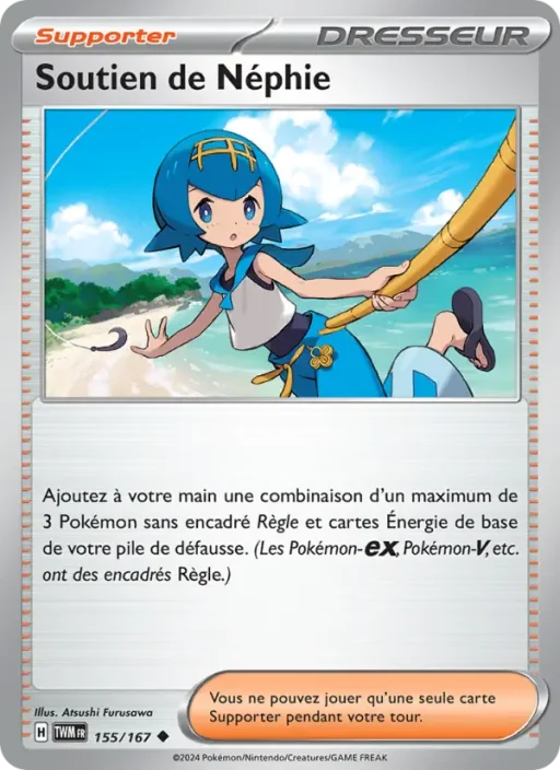 Carte Pokémon Soutien de Néphie 155/167 Peu Commune Mascarade Crépusculaire