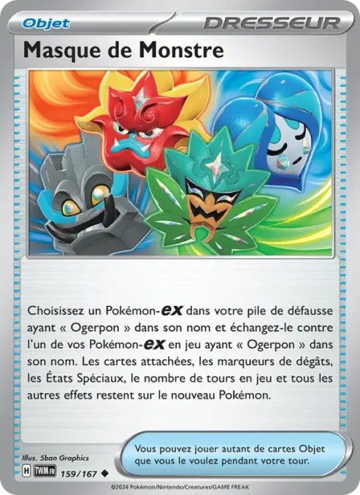 Carte Pokémon Masque de Monstre 159/167 Peu Commune Mascarade Crépusculaire