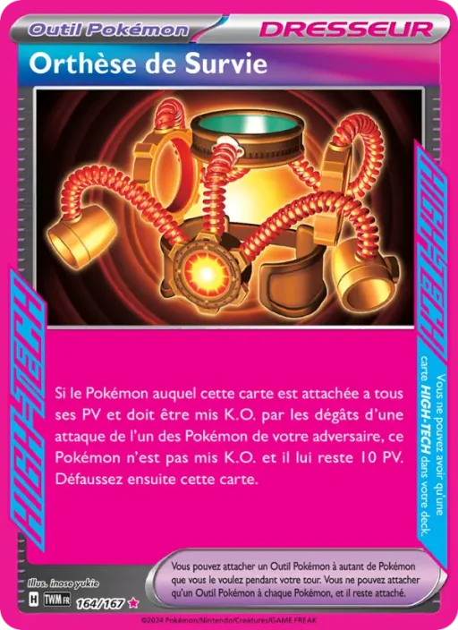Carte Pokémon Orthèse de Survie 164/167 HIGH-TECG rare Mascarade Crépusculaire