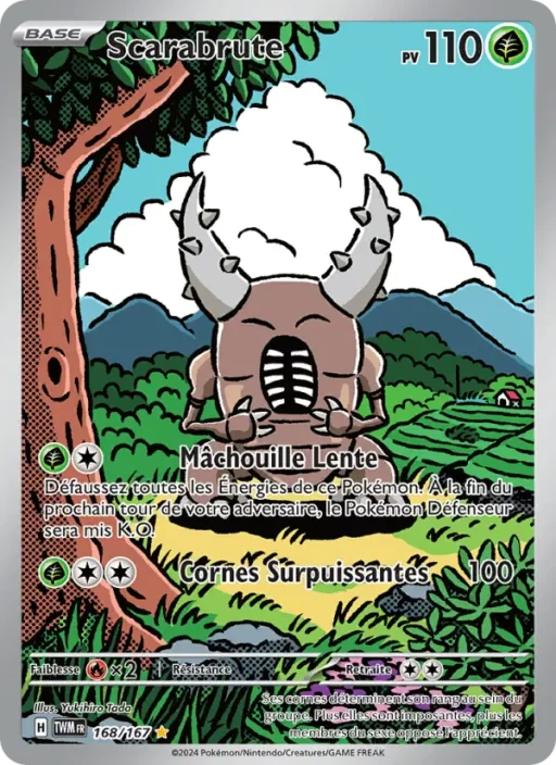 Carte Pokémon Scarabrute 168/167 Illustration rare Mascarade Crépusculaire