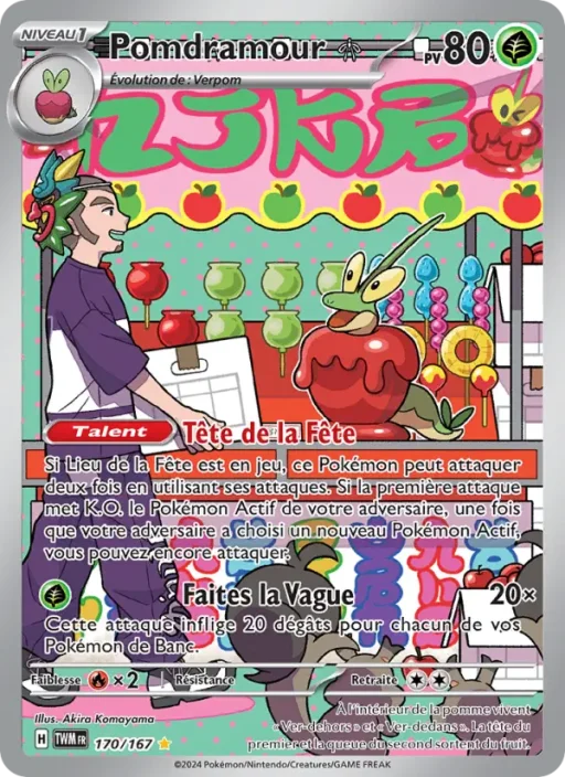 Carte Pokémon Pomdramour 170/167 Illustration rare Mascarade Crépusculaire