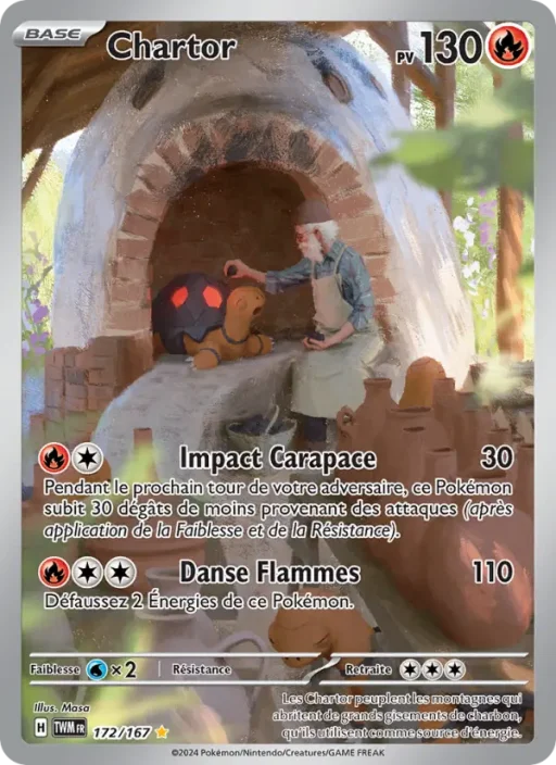 Carte Pokémon Chartor 172/167 Illustration rare Mascarade Crépusculaire