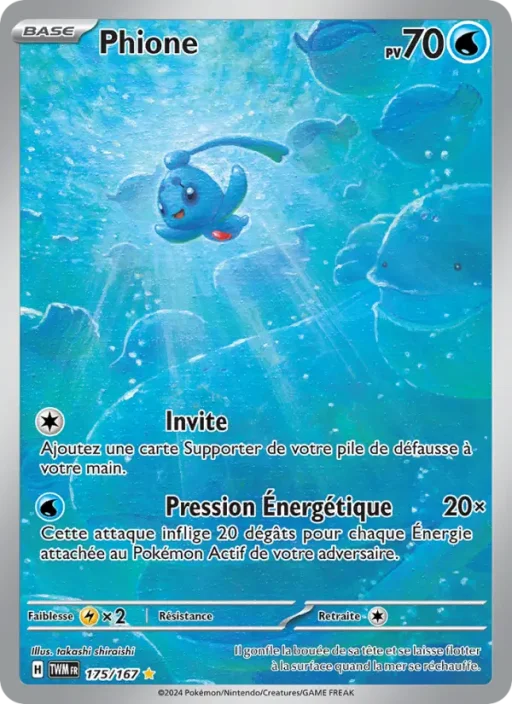 Carte Pokémon Phione 175/167 Illustration rare Mascarade Crépusculaire