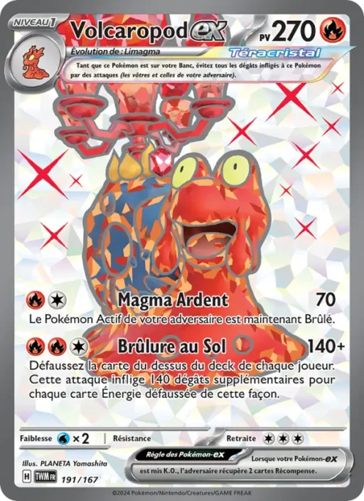 Carte Pokémon Volcaropod-ex 191/167 Ultra Rare Mascarade Crépusculaire