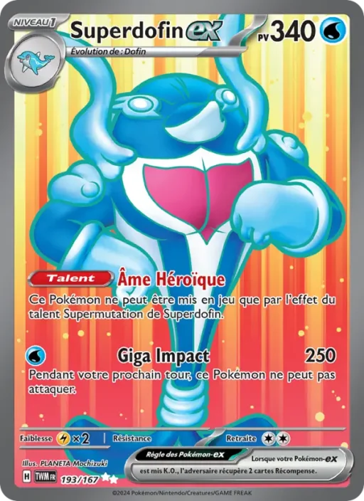 Carte Pokémon Superdofin-ex 193/167 Ultra Rare Mascarade Crépusculaire