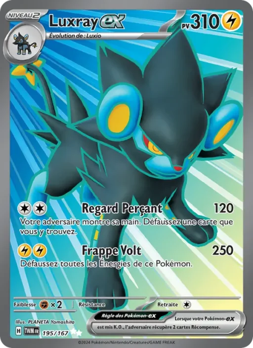 Carte Pokémon Luxray-ex 195/167 Ultra Rare Mascarade Crépusculaire