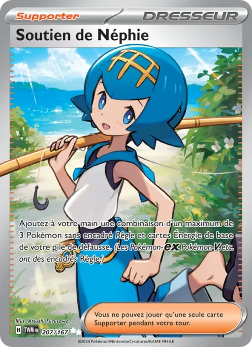 Carte Pokémon Soutien de Néphie 207/167 Ultra Rare Mascarade Crépusculaire