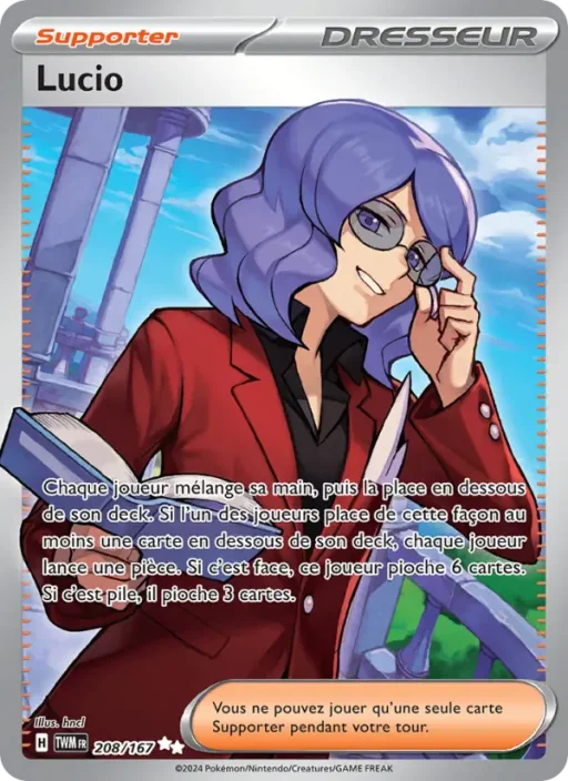Carte Pokémon Lucio 208/167 Ultra Rare Mascarade Crépusculaire