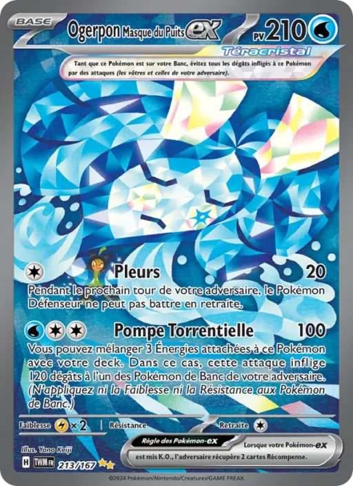 Carte Pokémon Ogerpon Masque du Puits-ex 213/167 Illustration spéciale rare Mascarade Crépusculaire