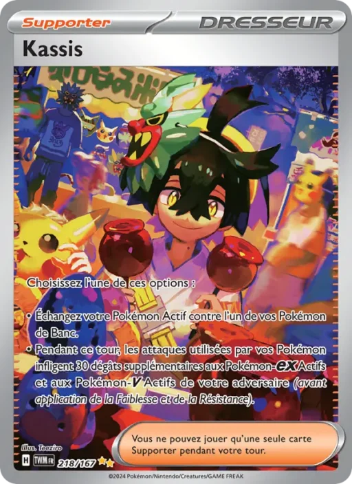 Carte Pokémon Kassis 218/167 Illustration spéciale rare Mascarade Crépusculaire