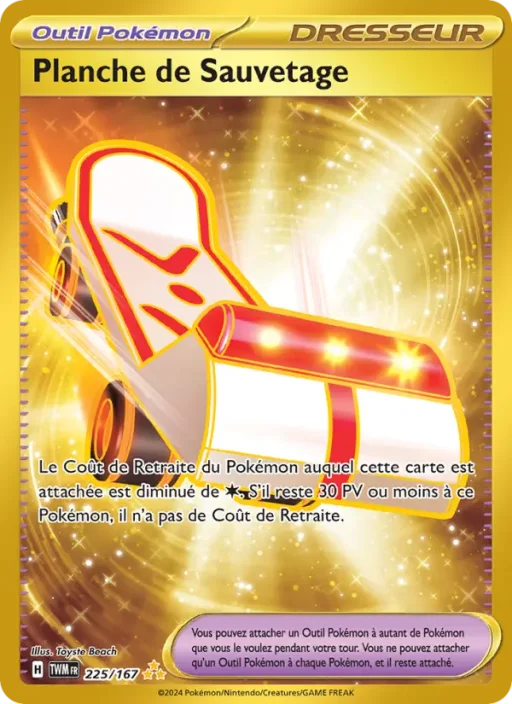 Carte Pokémon Planche de Sauvetage 225/167 Hyper rare Mascarade Crépusculaire