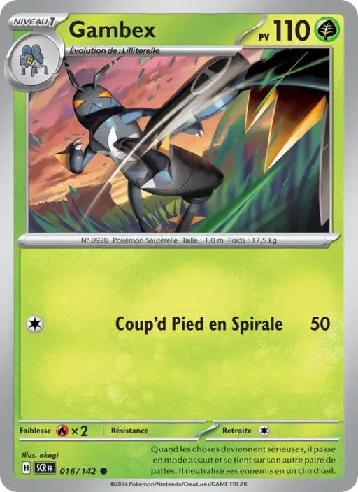 Carte Pokémon Gambex 016/142 Commune Couronne Stellaire